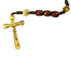 Imagen de Wooden rosary with gold cross and Our Lady medal