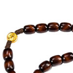 Picture of Wooden rosary with gold cross and Our Lady medal