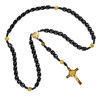 Imagen de Wooden rosary with gold cross and Saint Benedict medals