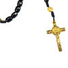 Imagen de Wooden rosary with gold cross and Saint Benedict medals