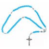 Picture of Wooden rosary with silver cross and Saint Benedict medals