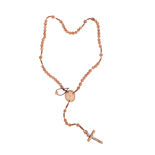 Imagen de Thorn tree rosary with wooden Međugorje cross  and crossroads on a thread  B