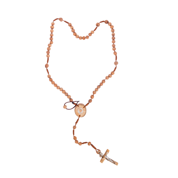 Picture of Thorn tree rosary with wooden Međugorje cross  and crossroads on a thread  B