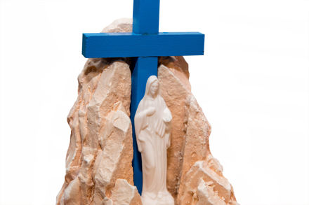 Imagen de Medjugorje Cruz Azul statua