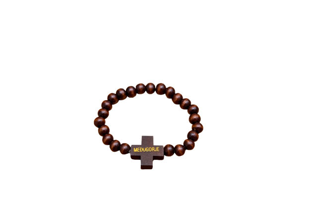 Picture of Wooden bracelet with Međugorje cross