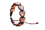 Picture of Wooden heart Međugorje bracelet with Our Lady medal