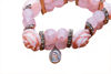 Imagen de Plastic pearl and rose beads bracelet with Our Lady medal