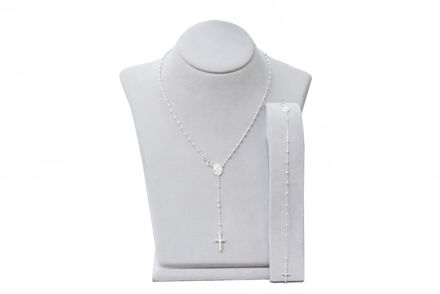 Picture of Catholic Rosary Bracelet & Necklace Set - Silver Prayer Beads