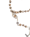 Picture of Job's tears rosary  with Medjugorje soil medal - chain