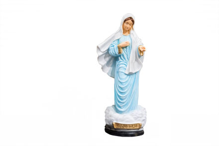 Picture of Our Lady statue on cloud- Stone Dust (blue)