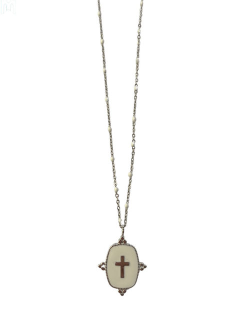 Picture of Rosary with cross medal - chain (gray)