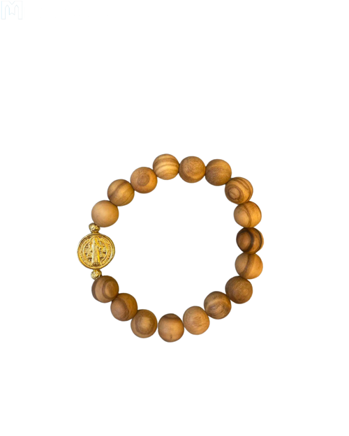 Picture of One decade Saint Benedict bracelet with gilded medal
