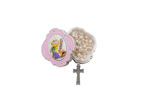 Picture of First Communion rosary in a pink box