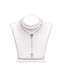 Picture of Long silver rosary with Queen of Peace medal/925