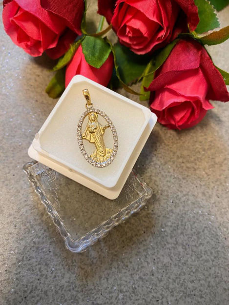 Picture of Our Lady of Medjugorje gold pendant