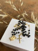 Imagen de Gold Rosary with black crystals