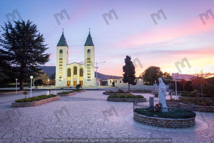 Picture of Medjugorje St James Church and Our Lady - Stock Image for Download