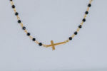 Picture of Gold necklace with black crystals