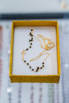Picture of Gold necklace with black crystals