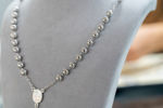 Picture of Silver rosary with big beads