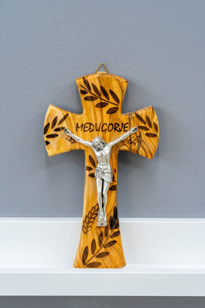 Picture of Olive wood Medjugorje cross