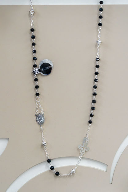 Picture of Silver-plated handmade rosary necklace