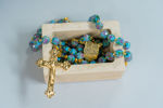 Picture of Murano Blue Glass rosary - Gold plated 24K