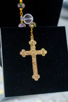 Picture of Murano Rose Glass rosary - Gold plated 24K