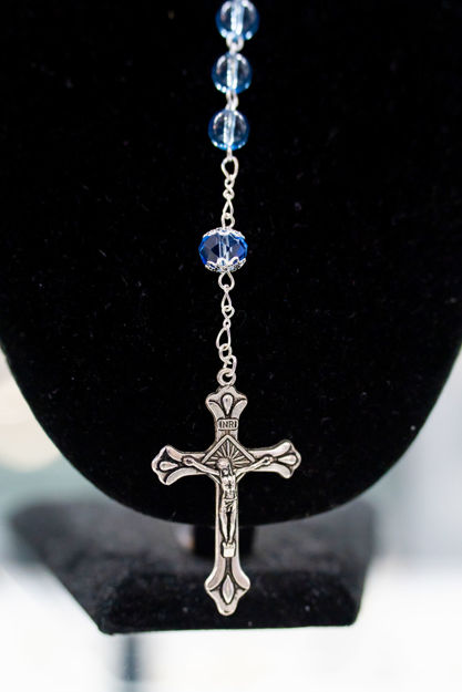 Picture of Crystal Glass Rosary - Blue